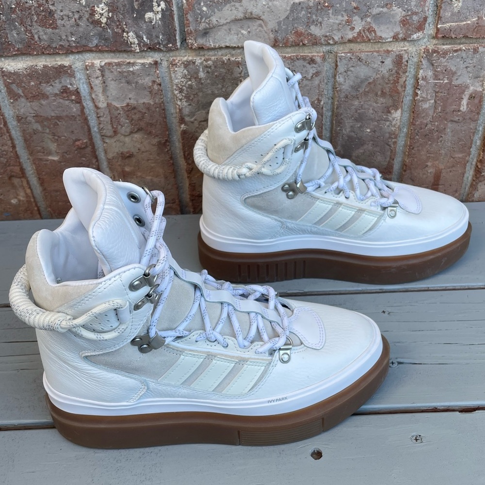 Ivy Park Super Sleek Leather Boot adidas High Top Sneakers - Picture 4 of 10